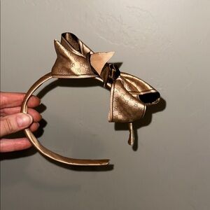 Satin Gold Bow Headband